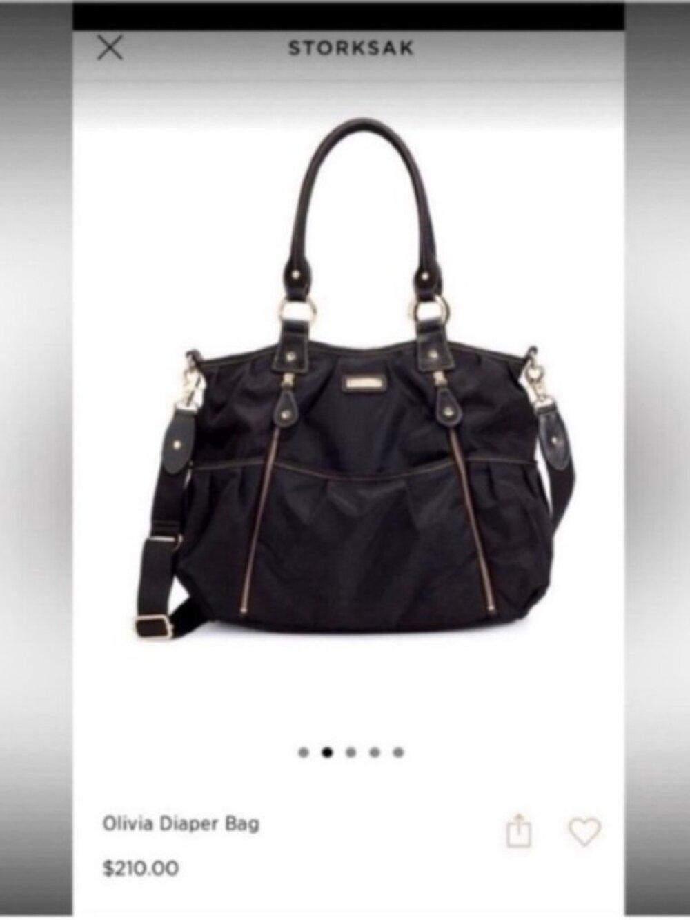 Storksak Bag Olivia Baby Bag Diaper Bag Black - Picture 2 of 10